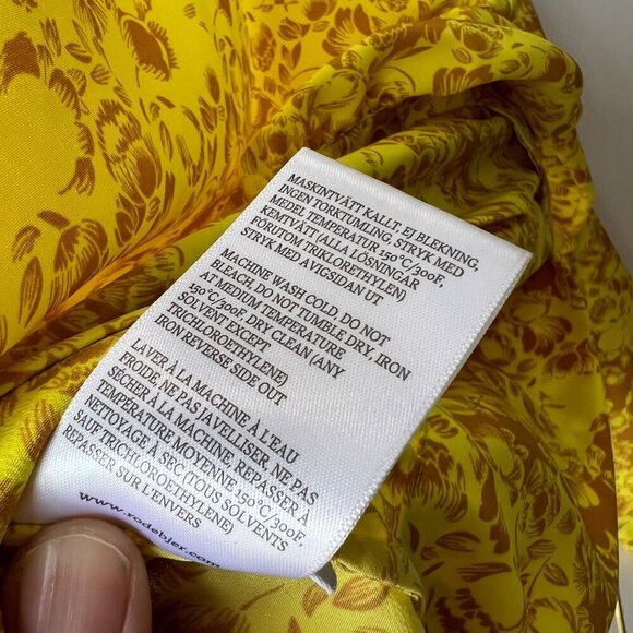 Rodebjer floral print wrap top, yellow, Size L - Picture 8 of 8